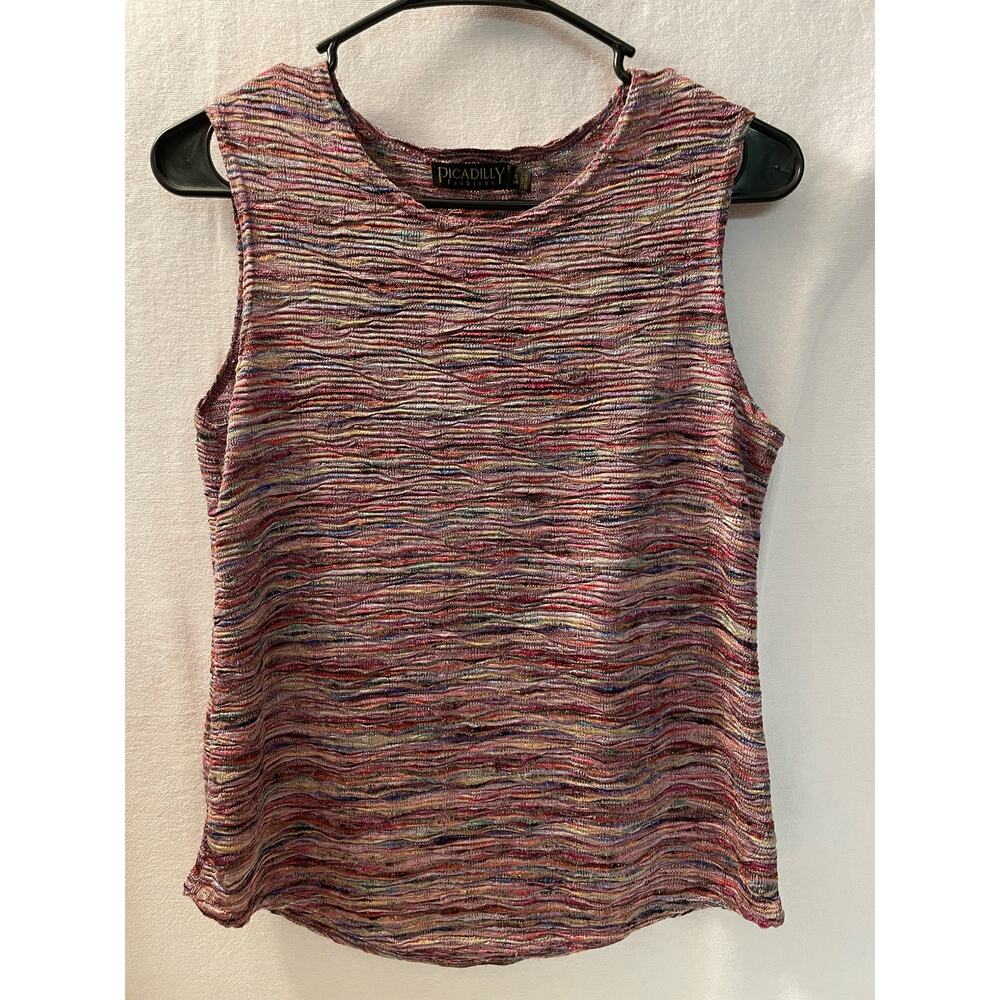 Picadilly fashions multicolored sleeveless sweater top womens size ‎ S
